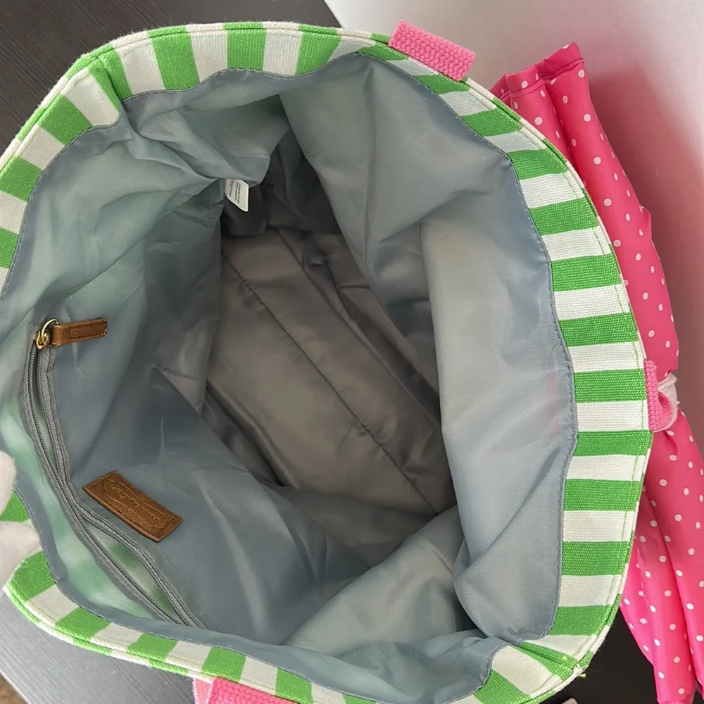 NWT Mud Pie Diaper Bag Pink/green